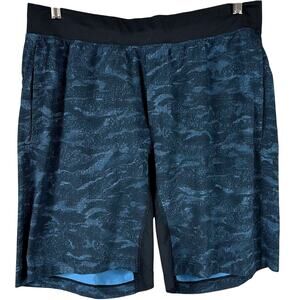 Lululemon T.H.E. Short 9" Linerless Military Blue Black Men's Size XL EUC